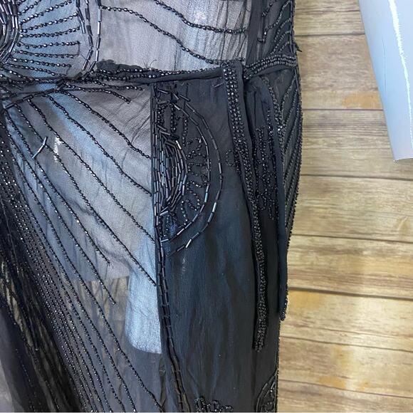 Antique Authentic black beaded 1920s flapper dress size S - Picture 6 of 16